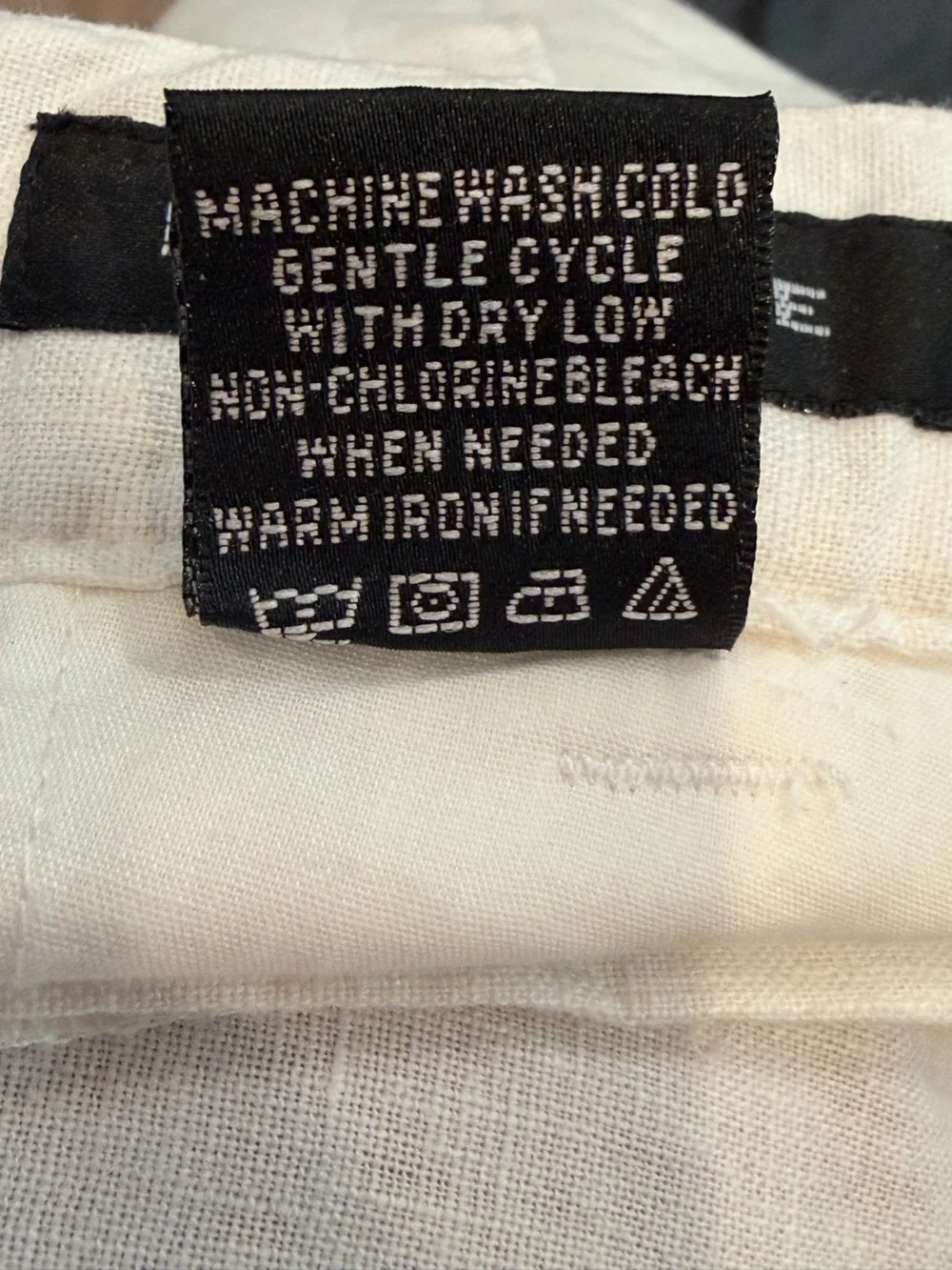 Linea Dome Pants Men's XL White Linen Blend Draw String Partial Elastic Waste